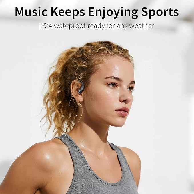 GALAAL Wireless Running Earbuds Bluetooth Headphones,Lightweight Earbuds with Ear Hooks,Bluetooth5.4 Wireless Earphones,25H Playtime, IPX4 Waterproof Running Headphones for Gym(Black)