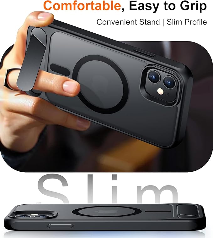Magnetic Compatible with iPhone 11 Phone Case, [Built-in Invisible Kickstand][Compatible with MagSafe] [Military Grade Shockproof] Slim Translucent Matte Phone Case for iPhone 11 6.1"