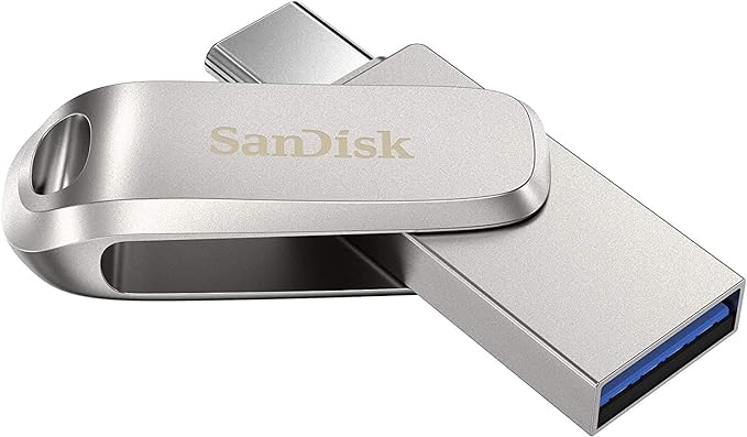 SanDisk Ultra Dual Drive Luxe USB Type-C 32GB Flash Drive for Smartphones, Tablets, and Computers - High Speed USB 3.1 Pen Drive (SDDDC4-032G-G46) Bundle with (1) Everything But Stromboli Lanyard