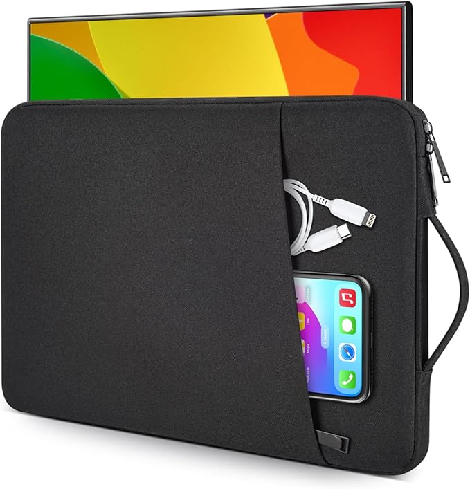 Portable Monitor Case 15.6 Inch, Protective Carrying Sleeve for MNN ForHelp KYY InnoView VILVA COOLHOOD ViewSonic HotYeah KOORUI QQH Zenscreen 15.6" 16.1" Portable Monitor Computer Bag,Black