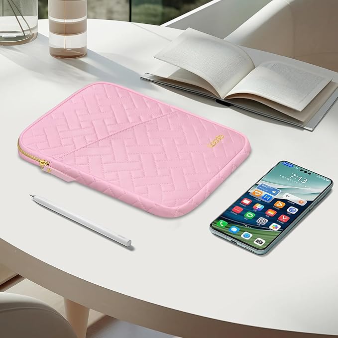 Lacdo Tablet Sleeve Case for 11 inch iPad A16 / 11 inch iPad Air M4 M3 M2 / 11" iPad Pro M5 M4 / 10.9" iPad/ 10.2" iPad /10.9" ipad Air, 11" Samsung Galaxy Tab A9+ Bag, Fit Magic Keyboard, Sakura Pink