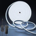 Neon Rope Lights, 32.8ft Cool White Dimmable LED Rope Lights, Cuttable Waterproof Flexible DIY LED Strip Lights for Bedroom, Indoor, Outdoor Decoration (Power Adapter Included)