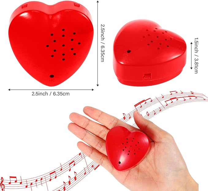 Civaner 2 Pack Voice Recorder for Stuffed Animal 20 Second Red Heart Voice Recorder Sound Recording Device Recordable for Plush Bears Toy