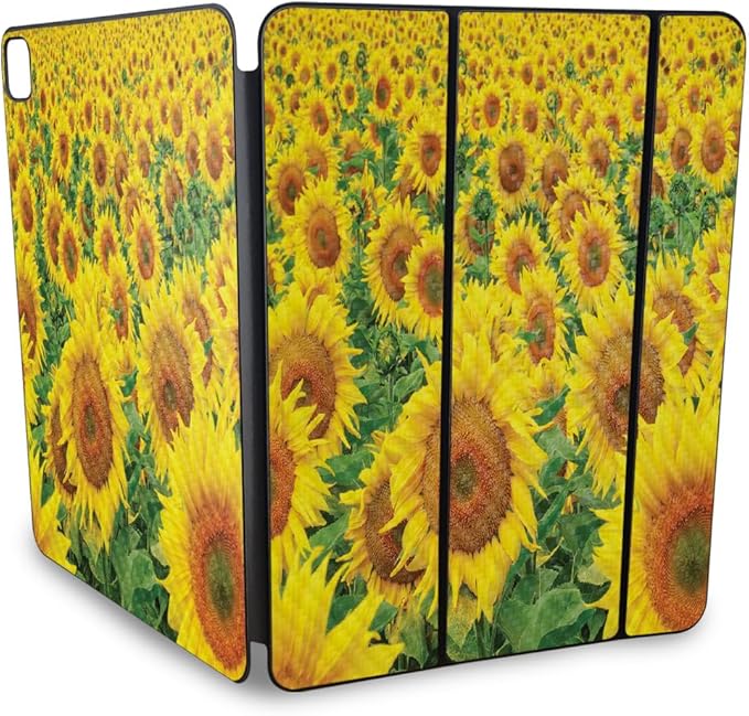 Carbon Fiber Skin Compatible with Apple Smart Folio for iPad Pro 13-inch (M4/M5) 2025 - Sunflower Field - Premium 3M Vinyl Protective Wrap Decal Cover | Crafted in The USA by MightySkins