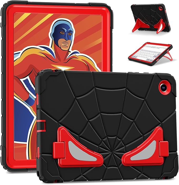 AKABEILA Compatible with Samsung Galaxy Tab A9 Plus 11 inch (SM-X216B)(2023) Tablet Case，Lightweight Shockproof Rugged Protective Cover with Kickstand for Kids Children Boys Babies Black Red