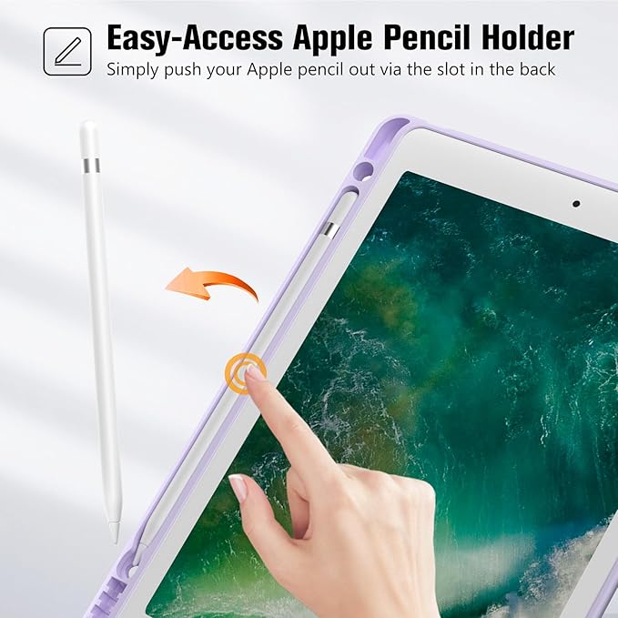 ProCase Smart Case for 10.5” iPad Air 3rd Generation 2019 / iPad Pro 2017, Slim Stand Cover with Pencil Holder Soft TPU Back for Air 3 -Purple