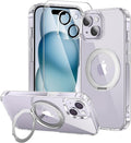 toushion 3 in 1 for iPhone 14 Case Stand |Build in Kickstand,Screen Protector *1 & Camera Lens Protector*1, Not Yellowing, Fits MagSafe, Military-Grade Protection