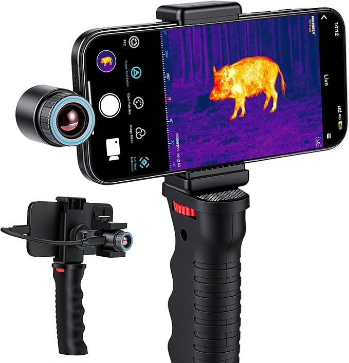TNV30i Thermal Monocular for USB-C iPhone, iPad & Android, Night Vision Thermal Imaging Camera, 512×384 Super-Resolution 50Hz 20mK 1600-Yard Thermal Infrared Camera for Hunting, Building Detection