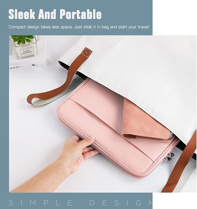TiMOVO 9-11 Inch Tablet Sleeve Bag for iPad 11-inch A16 2025, iPad 10th Gen. 10.9", iPad 10.2", iPad Air 11/5th/4th Gen. 10.9", Galaxy Tab A9 Plus 11", Carrying Case with Pocket, Pink