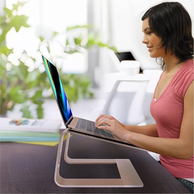 Laptop Stand, Ergonomic Aluminum Laptop Mount Computer Stand, Detachable Laptop Riser，Notebook Holder Stand All 10-17.3" Laptops（Gold）