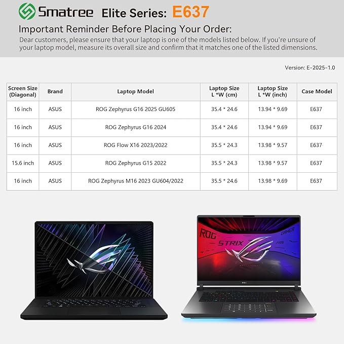 Smatree Laptop Sleeve for 16 inch ASUS ROG Zephyrus G16 2025/2024,for 16inch ROG Zephyrus M16 2023/2022,for 15.6inch ROG-Zephyrus-G15 2022 GA503, for 16 inch ROG-Flow-X16 2023/2022 Case, Pink(E637P)