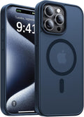 Magnetic for iPhone 15 Pro Max Case, [Compatible with MagSafe][Military-Grade Drop Protection][Anti-Yellowing]Shockproof Translucent Matte Cover for iPhone 15 Pro Max Phone Case,Midnight Blue