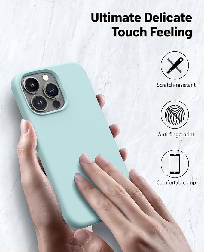 OTOFLY for iPhone 14 Pro Case [Compatible with MagSafe] Full-Body Silicone Shockproof Slim Thin Phone Case for iPhone 14 Pro 6.1 inch (Mint Green) ﻿
