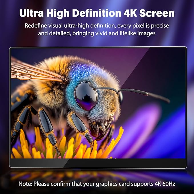 InnoView 14 Inch OLED Portable Monitor 4k UHD 3840x2400 Portable Monitor 100% DCI-P3 | 100000:1Contrast | Built-in Speakers, Travel Monitors for Laptop PC MAC Phone PS4 Xbox Switch