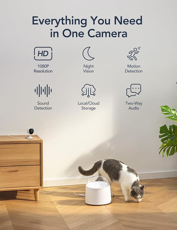 GNCC Only 2.4GHz Indoor Security Camera, 1080P Cameras for Home Security, Motion Detection, Two-Way Audio, Night Vision, Dog Camera with App, Easy Install, Cloud Storage Subscription Required(4-Pack)