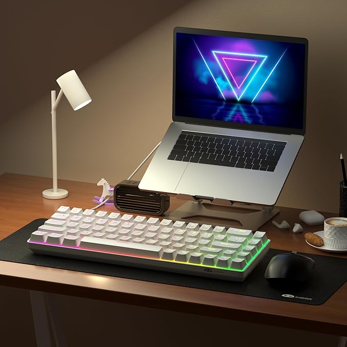 MageGee 60% Rapid Trigger Gaming Keyboard, Hall Effect Magnetic Switch, Actuation Point Adjustable, Hot Swappable RGB Backlit Wired Keyboard with Arrow Keys for Win/PC/MAC, White