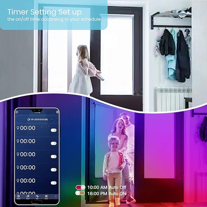 GUPUP 50 FT LED Strip Lights,Bluetooth LED Lighting for Bedroom, Color Changing Light Strip with Music Sync, Phone Controller and IR Remote(APP+Remote +Mic)