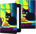 for Case for 6" Kindle 10th Generation 2019 Release (Model No J9G29R) E-Reader Case, Slim Kickstand Stand Leather Smart Cover with Auto Wake/Sleep, Black Cat Egg