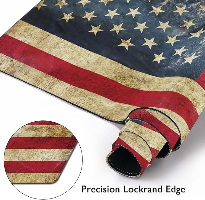 Retro Flag of United States Large Mouse Pad Extended Gaming Mouse Pad Waterproof Desk Mat with Stitched Edge,Non Slip Base Keyboard Mouse pad for Home Office 35.4" X 15.7"