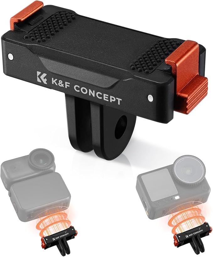 K&F CONCEPT 1 Pack Magnetic Adapter Mount for DJI Osmo Nano/Osmo Action 6, Quick Release Extension Base Bracket for Tripod,Selfie Stick, Magic Arm, Action Camera Vlogging Accessories