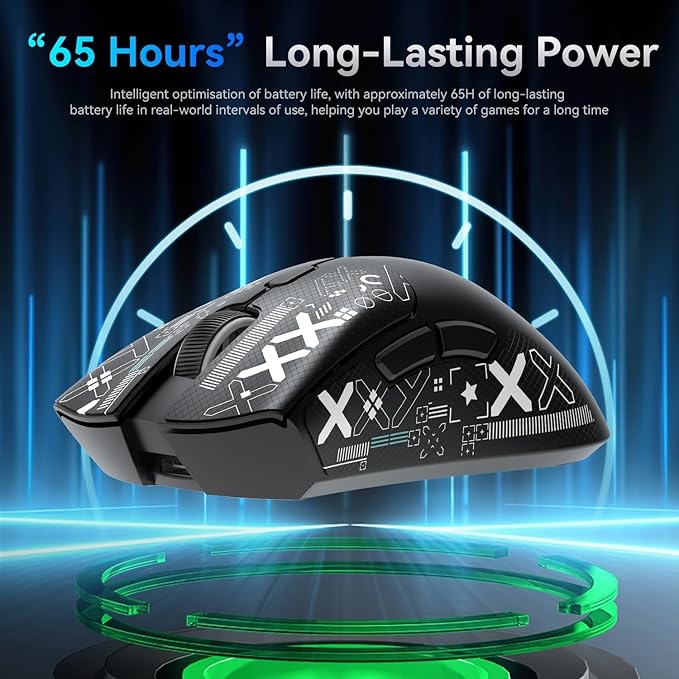 ATTACK SHARK X68 HE Wired Rapid Trigger Mechanical Gaming Keyboard and R1 Mouse with Adjustable Actuation,Coiled Cable,USB C/2.4Ghz Wireless/BT Ultralight 18K DPI Mice for Esport PC Gamer(Moonlight)