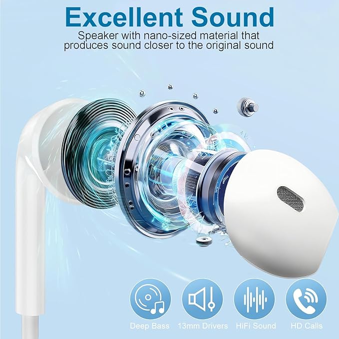 2 Packs USB C Headphones for iPhone 17/16/15 Earbuds, Type C Earphones with Mic & Remote Control Noise Cancelling for iPhone 17 16 15 Pro Max Plus, iPad Pro, Galaxy S25/S24/Ultra Note 10/20 and More