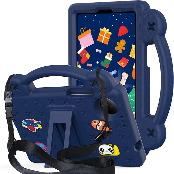 AKABEILA Compatible with Doogee U11/U11 Pro 2025 11 inch/Tab G6/Tab G6+ 11 inch/Infinix Xpad 20 2025 inch/Umidigi G7 Tab Pro 2024 11 inch Tablet Case, Shoulder Strap & Stand Handle Navy Blue
