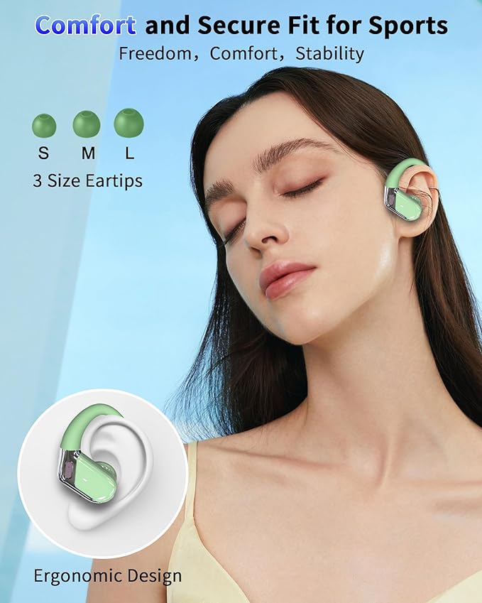 Ear buds Wireless Earbuds, 2026 Bluetooth 5.4 headphones Sport Noise Cancelling, Over Ear Earbuds with Ear Hooks, Running Headphones 50 Hrs, Bluetooth Earphones with Mic/IP7 Waterproof for Android iOS