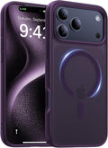 Magnetic for iPhone 17 Pro Max Case,[Anti-Slip][Compatible with MagSafe][Military Grade Drop Protection] Shockproof Protective Translucent Phone Case for iPhone 17 Pro Max Case,Deep Purple