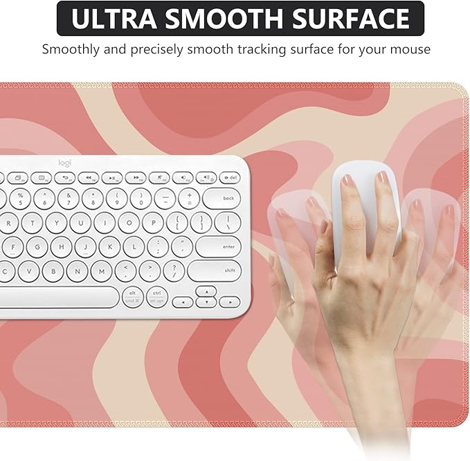 iCasso XXL Large Mouse Pad, Rubber Base Mousepad with Stitched Edges, Big Computer Mouse Mat for Office, Home, Fluid