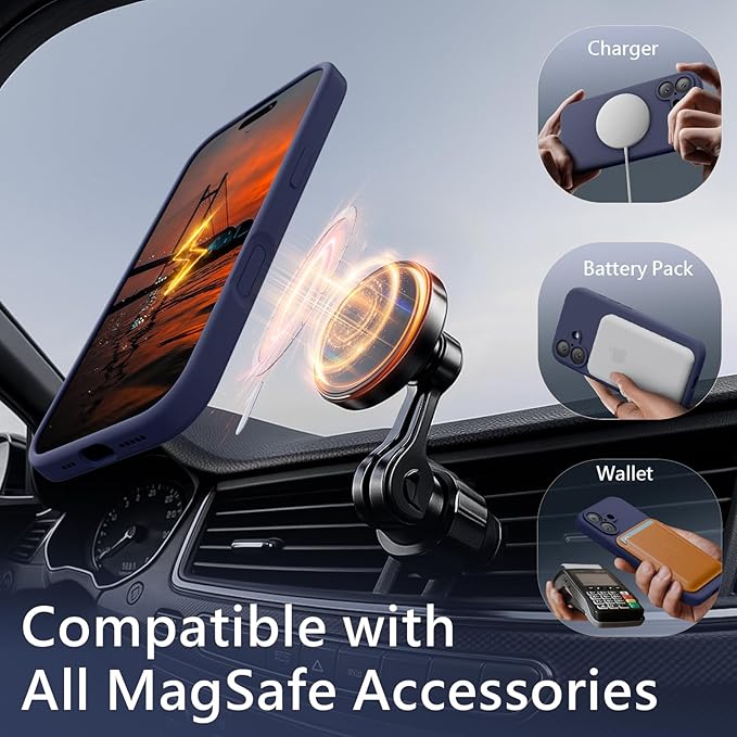 FireNova Magnetic for iPhone 17 Case, Compatible with MagSafe, [Integrated Silicone Camera Control Button] [Camera Protection] Anti-Scratch Microfiber Lining Phone Case, 6.3", Navy Blue