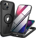 Miracase for iPhone 13 mini Case 5.4",Full-Body Protection,Clear Bumper Case with Built-in 9H Tempered Glass Screen Protector,Military-Grade Drop Protection Outdoor Phone Case for iPhone 13 mini,Black
