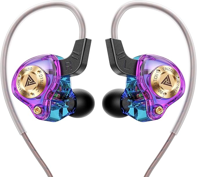 Piluyaa Wired Gaming Headphones IEM Earphones with 1DD，QKZ ENZO in Ear Monitor, HiFi USB C Earbuds, Bass Sound with New 11mm Dynamic Driver for Video Music Gaming (Colorful)