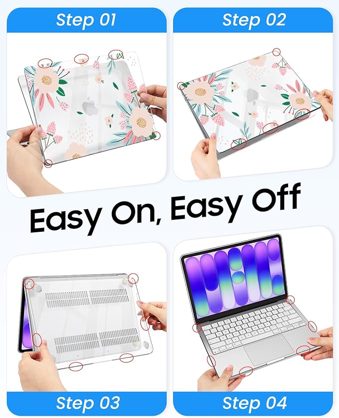 Fintie Case for MacBook Neo 13 Inch A3404 (2026 Release) - Protective Ultra-Thin High Transparency Snap On Hard Shell Cover for MacBook Neo 13" with A18 Pro Chip (Crystal Camellia)