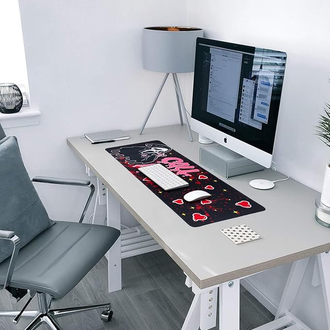 Large Gaming Mouse Pad 31.5 x 11.8in Desk Mat for Office Mousepad Anti-Skid Rubber Base Soft Comfortable and Durable Desk Pad (Black)