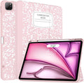 Soke Case for iPad Air 13 Inch (M4/M3/M2,2026-2024), iPad Pro 12.9" 6th/5th Generation with Pencil Holder(2021 2022 Release)-[Apple Pencil Charging + Auto Wake/Sleep] Soft Back Cover, Book Pink
