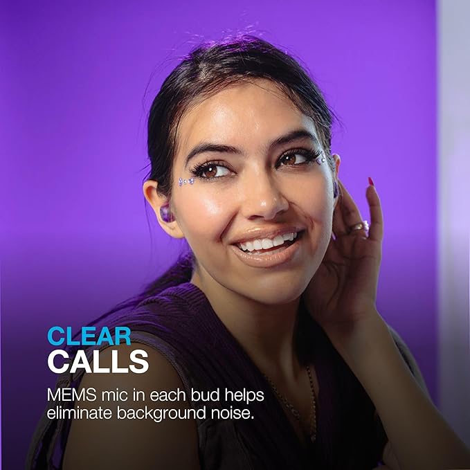 JLab, Go Pop ANC, True Wireless Earbuds, Active Noise Cancelling, Bluetooth Earbuds, Transparent Neon Green
