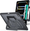 Case for iPad Pro 13 inch 2024 (M4), Ultra Stable Stand with Built-in Pencil Holder, Slim Frosted Protective Cover with Multi-Angle Kickstand,Duty Shockproof Case for iPad Pro 13, Black