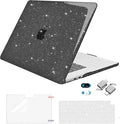 MOSISO Compatible with MacBook Air 15 inch Case M5 2026 M4 2025 M3 2024 M2 2023 A3448 A3241 A3114 A2941, Sparkly Glitter Plastic Hard Shell&Keyboard Cover&Screen Film&Webcam Cover&Type C, Black