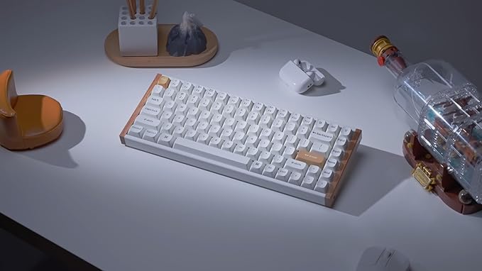 Keychron K2 HE QMK Wireless Gaming Custom Mechanical Keyboard, 2.4 GHz/Bluetooth/Wired 96% Layout Hot-Swappable Programmable RGB Backlit Gateron Magnetic Switches for Mac Windows, Wood Frame-White