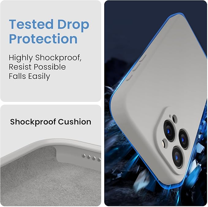FireNova Designed for iPhone 16 Pro Max Case, Silicone Upgraded [Camera Protection] Phone Case, Soft Anti-Scratch Microfiber Lining Inside, 2024, Natural Titanium