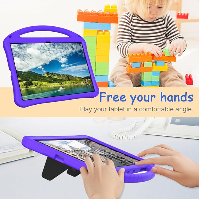 Kids Case for Samsung Galaxy Tab S11 Ultra 2025 14.6" Tablet, Techcircle Light Weight Shock Proof EVA Foam Handle Rugged Stand Protective Case, Purple
