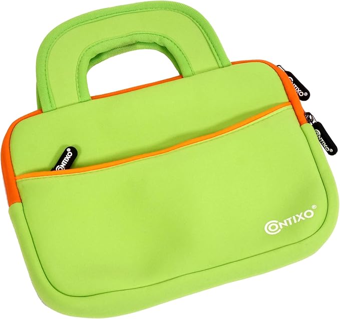Contixo 10" Tablet Sleeve Bag - Compatible with Contixo K102 & K103 10-Inch Kids Tablets, Shockproof & Water-Resistant Protective Carrying Case with Accessory Pocket (Green)