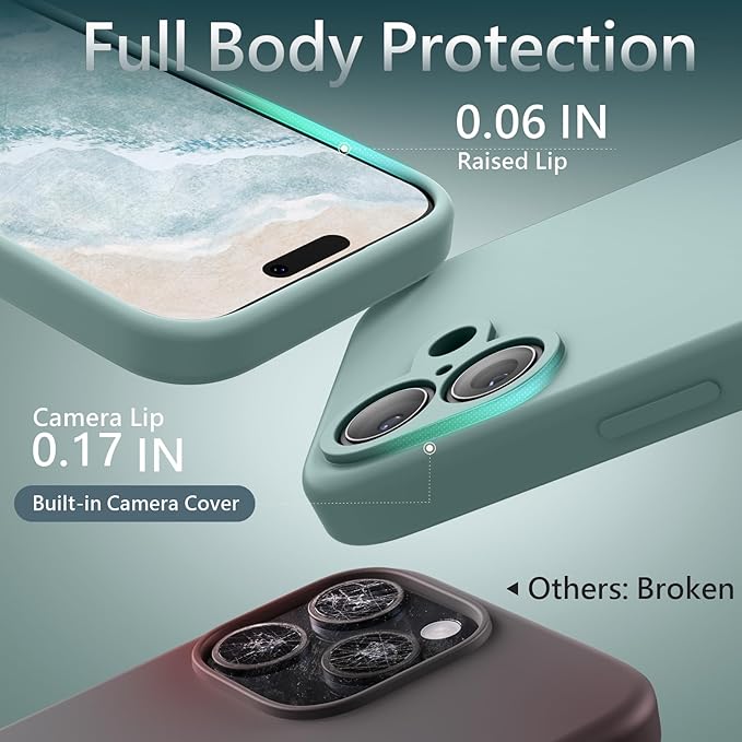 FireNova Magnetic for iPhone 17 Case, Compatible with MagSafe, [Integrated Silicone Camera Control Button] [Camera Protection] Anti-Scratch Microfiber Lining Phone Case, 6.3", Mint Green