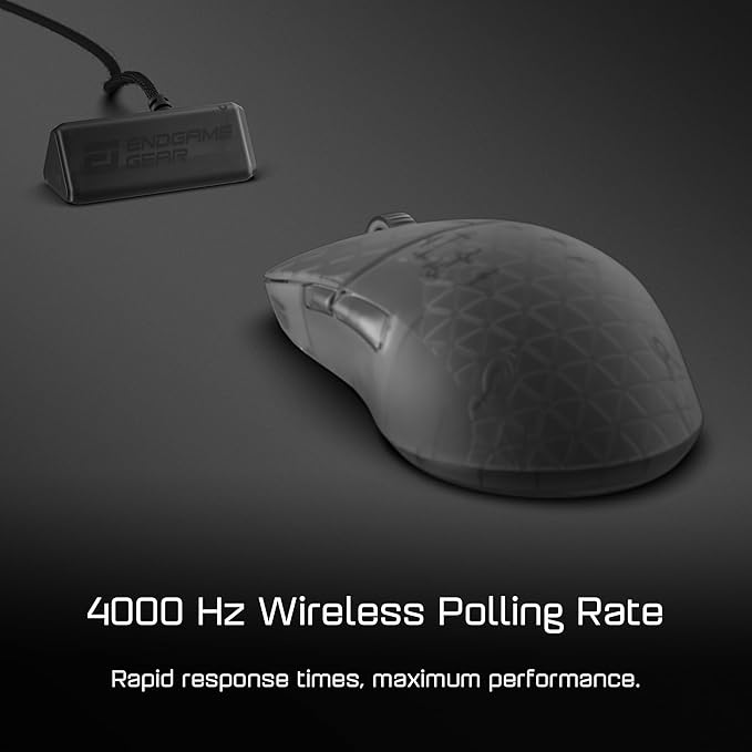 ENDGAME GEAR XM2w 4k Wireless Gaming Mouse – 4000Hz Polling Rate, Kailh GX Switches, PixArt PAW3395 Sensor, Lightweight ~63 g, Dark Frost