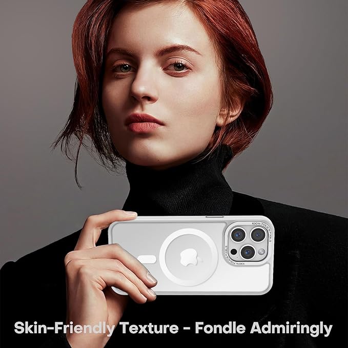 Newfuture Designed for iPhone 14 Pro Case with Magnetic [13 FT Military Drop Protection] [Compatible with Magsafe] Slim Translucent Matte Shockproof with Anti-Fingerprint Phone Case, Frosted White