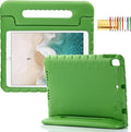 Kids Case for iPad 9th/8th/7th Generation (2021/2020/2019), iPad 10.2" Shockproof Case, Techcircle Handle Stand Lightweight EVA Foam Bumper Protective Rugged Drop Protection Child Proof Cover, Green