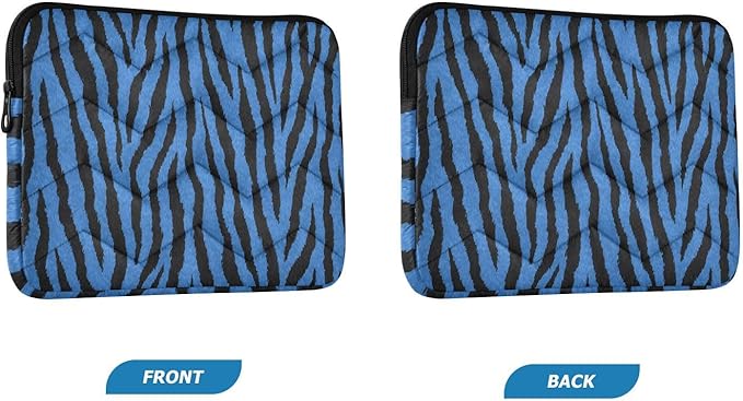 Laptop Case Sleeve, Blue Tiger Black Animal Print Shockproof Protective Computer Carrying Cover, Briefcase Handbags 15-16 inch Laptop Sleeve Bag