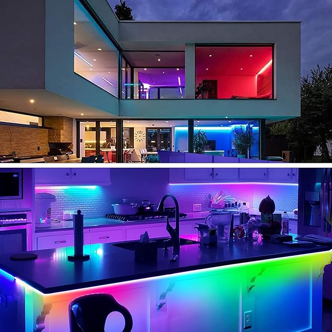 USB Powered LED Strip Light TV Backlight 16.4FT/5M RGB Led Lights Waterproof USB Lights Strip with RF Remote TV/PC Background Bias Lighting Cuttable Strip Lights for Indoor DIY Decoration