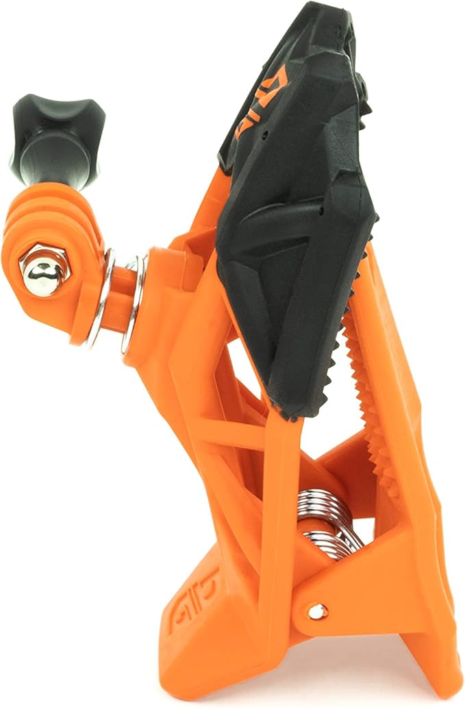 Dango Design Gripper Mount for GoPro/Osmo/Insta360 | Universal Helmet Clamp Mount for Action Cameras | Dirtbike, Motocross, Enduro, Motorcycle, and ATV Helmets | Action Orange